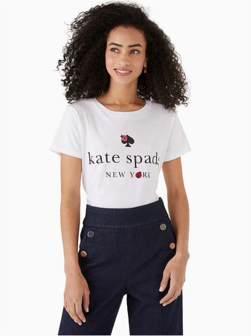 Kate Spade Ladybug Logo Crew-Neck T-Shirt sz M